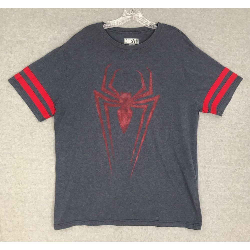 Spider Man Marvel Infinity War T-Shirt Mens 2X Short Sleeve Gray Large‎ Spider
